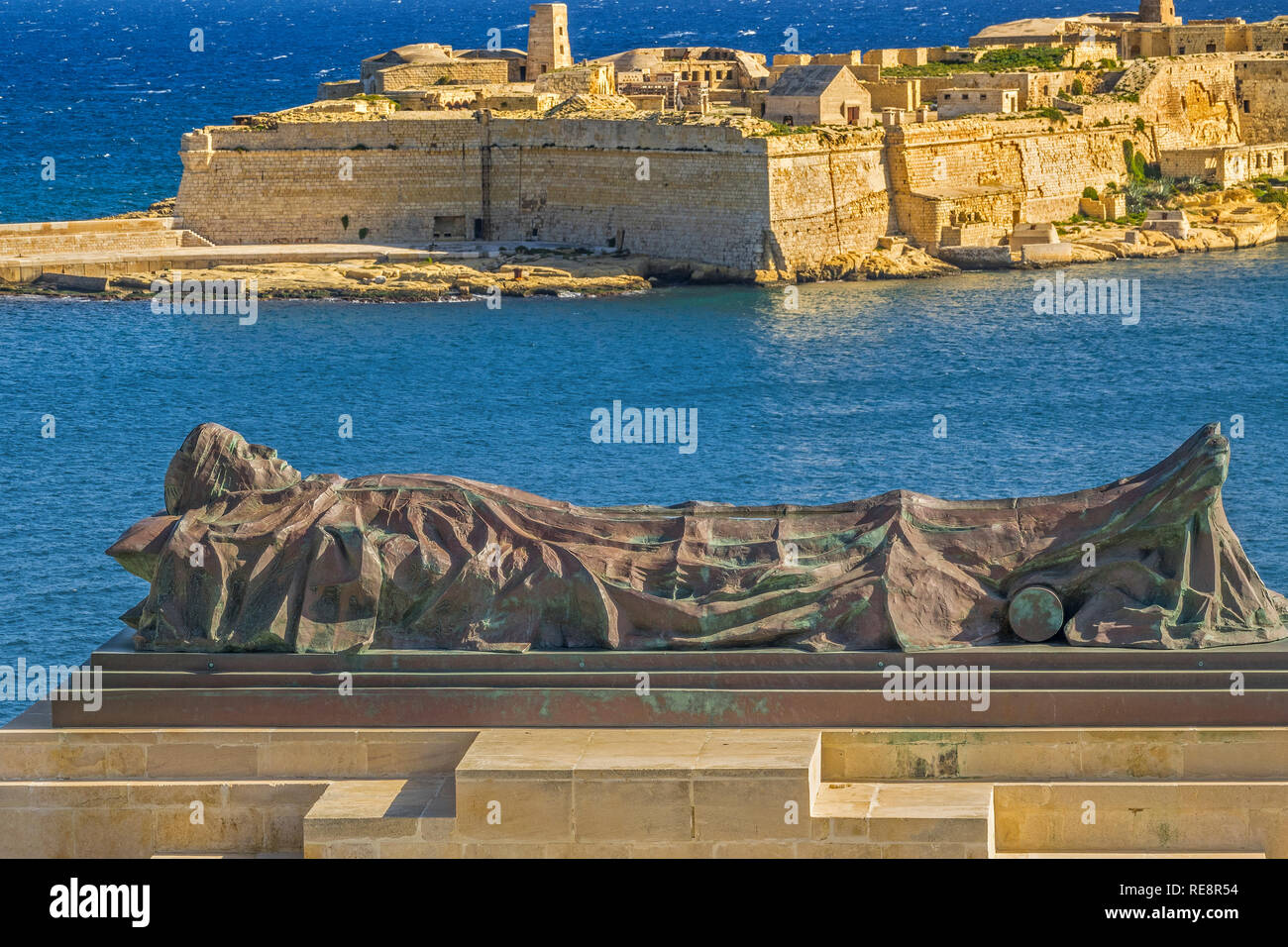 Memoriale di un soldato sconosciuto, Lower Barrakka Gardens, Valletta, Malta Foto Stock