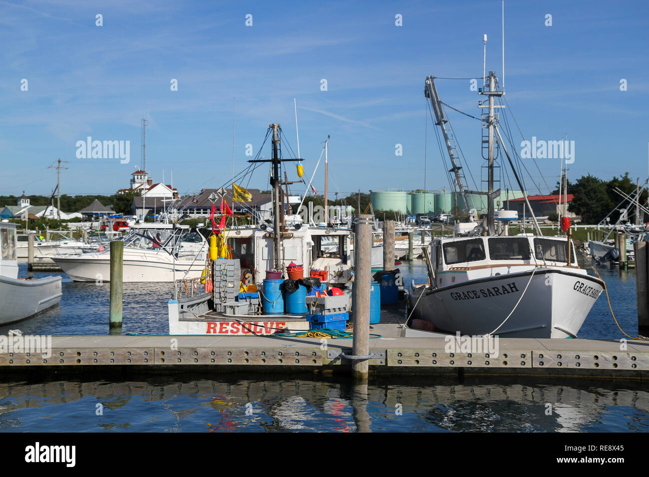 Barche, Sandwich Harbour, sandwich, Cape Cod, Massachusetts, Stati Uniti Foto Stock