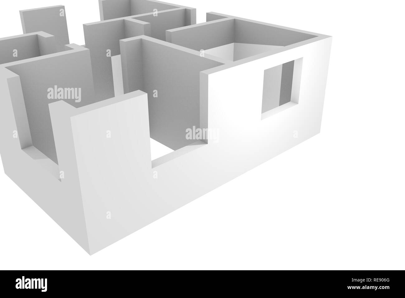 Schema di un appartamento vuoto su sfondo bianco Foto Stock