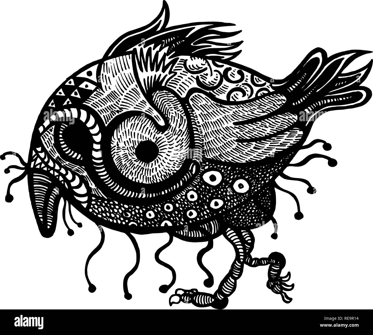 Mondo animale ornamentale Illustrazione Vettoriale