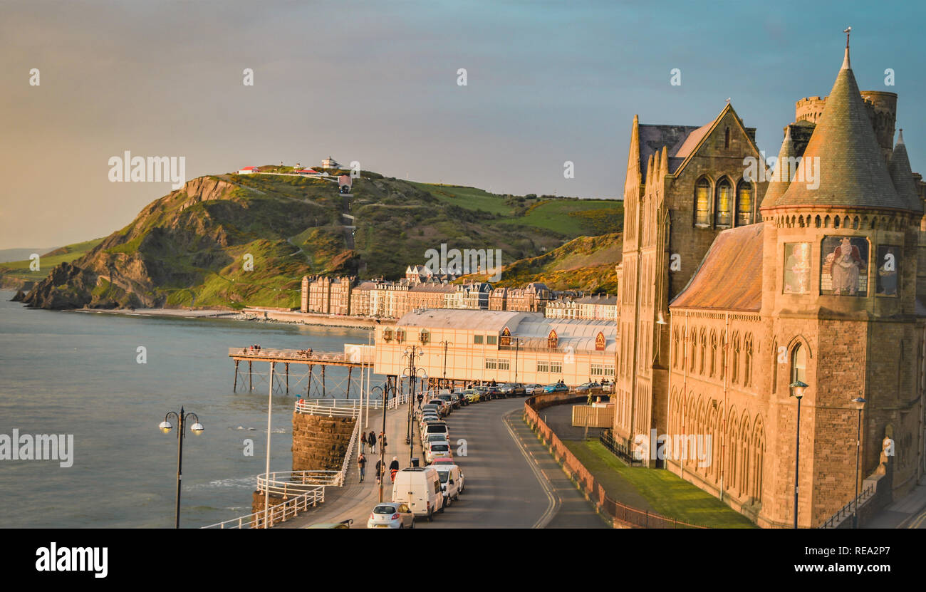 Sunset aberystwyth Foto Stock