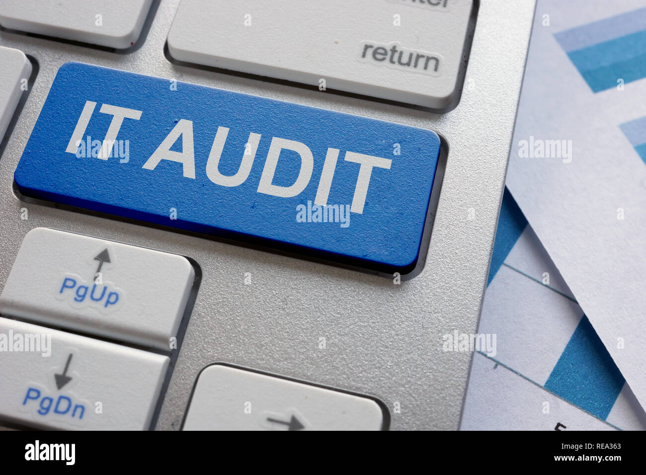 Pulsante si verifica sulla tastiera. Foto Stock