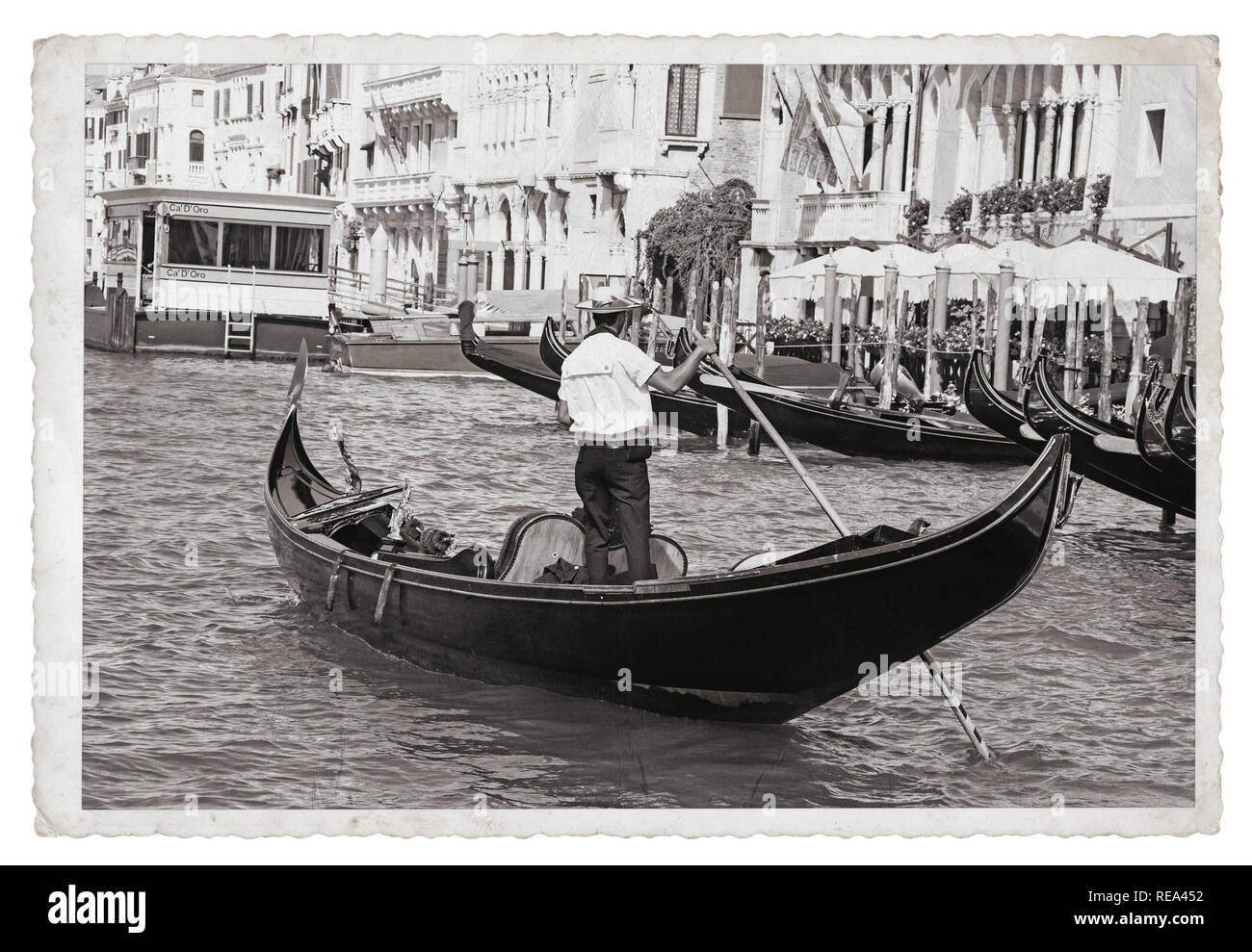 Vintage vecchie foto in bianco e nero a Venezia Italia Foto Stock