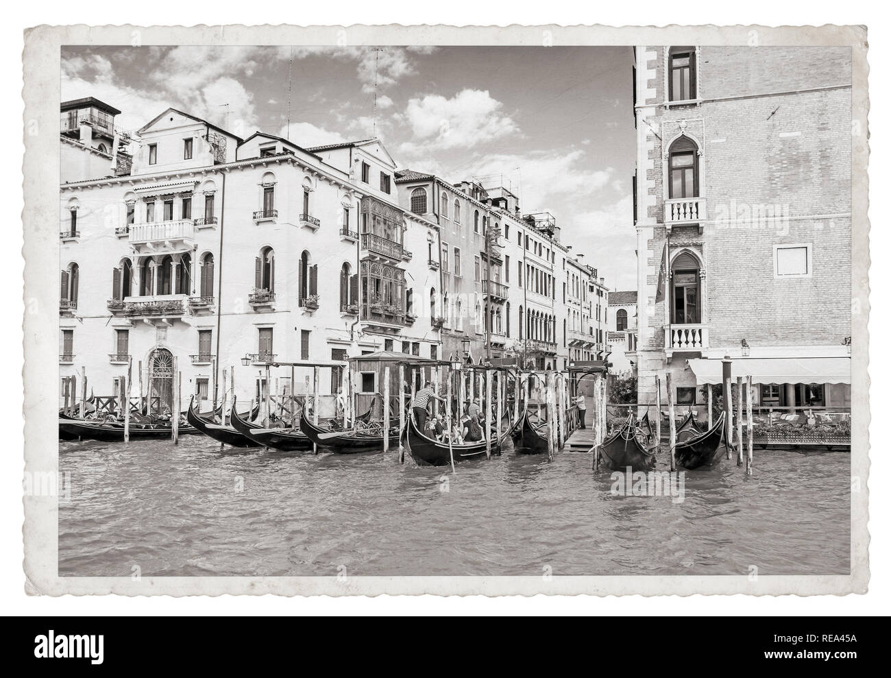 Vintage vecchie foto in bianco e nero a Venezia Italia Foto Stock