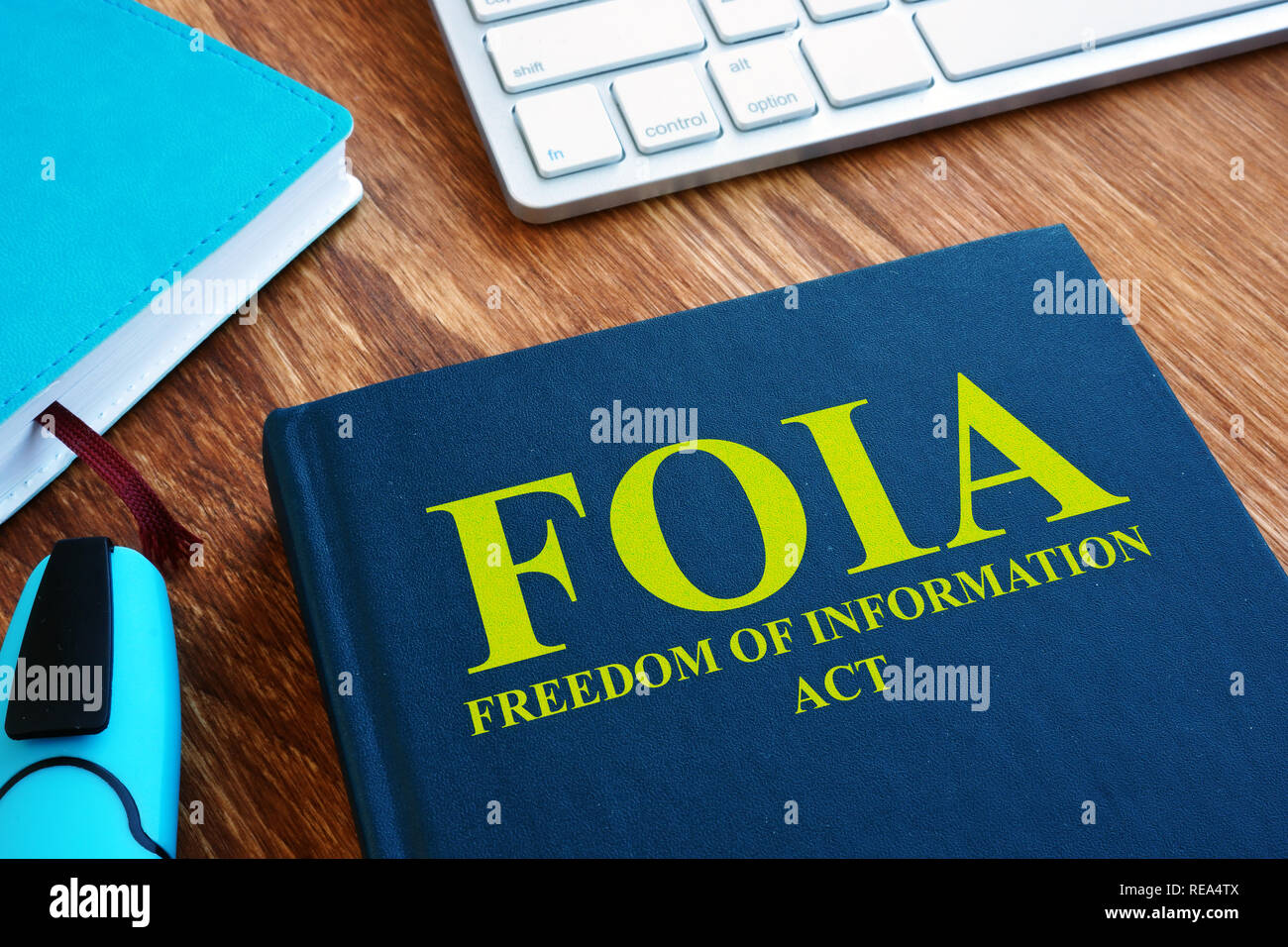 FOIA Freedom of Information Act sulla scrivania. Foto Stock