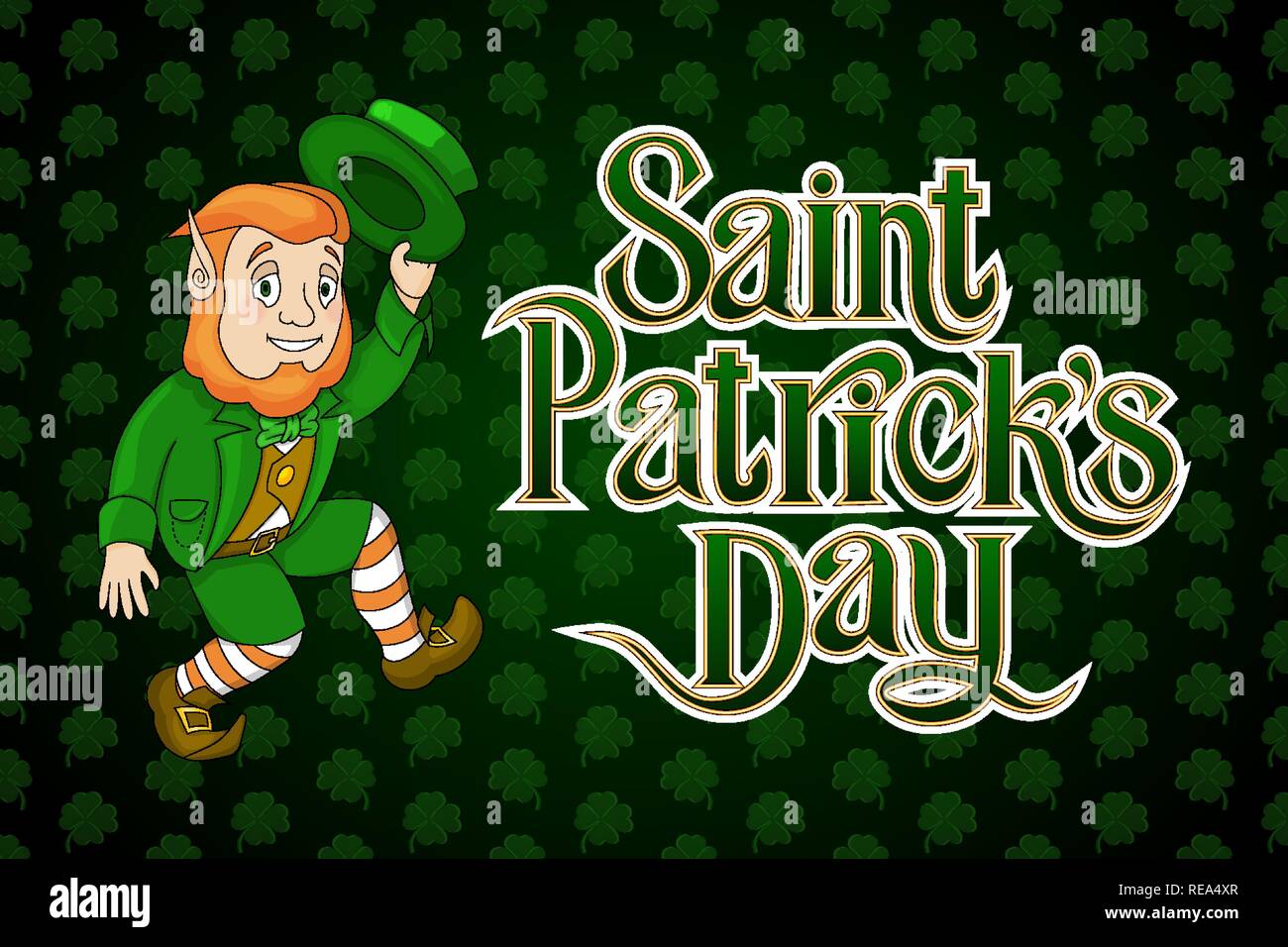 Happy Saint Patrick giorno Lettering vacanza irlandese vettore illustrazione della cartolina Illustrazione Vettoriale