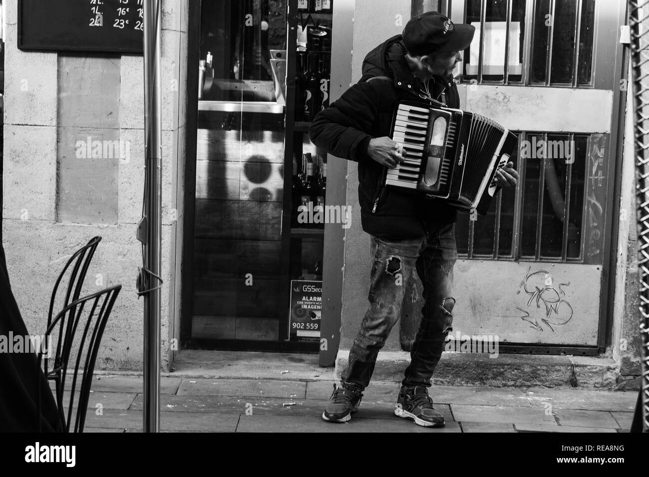 Musica per le strade di Barcellona Foto Stock