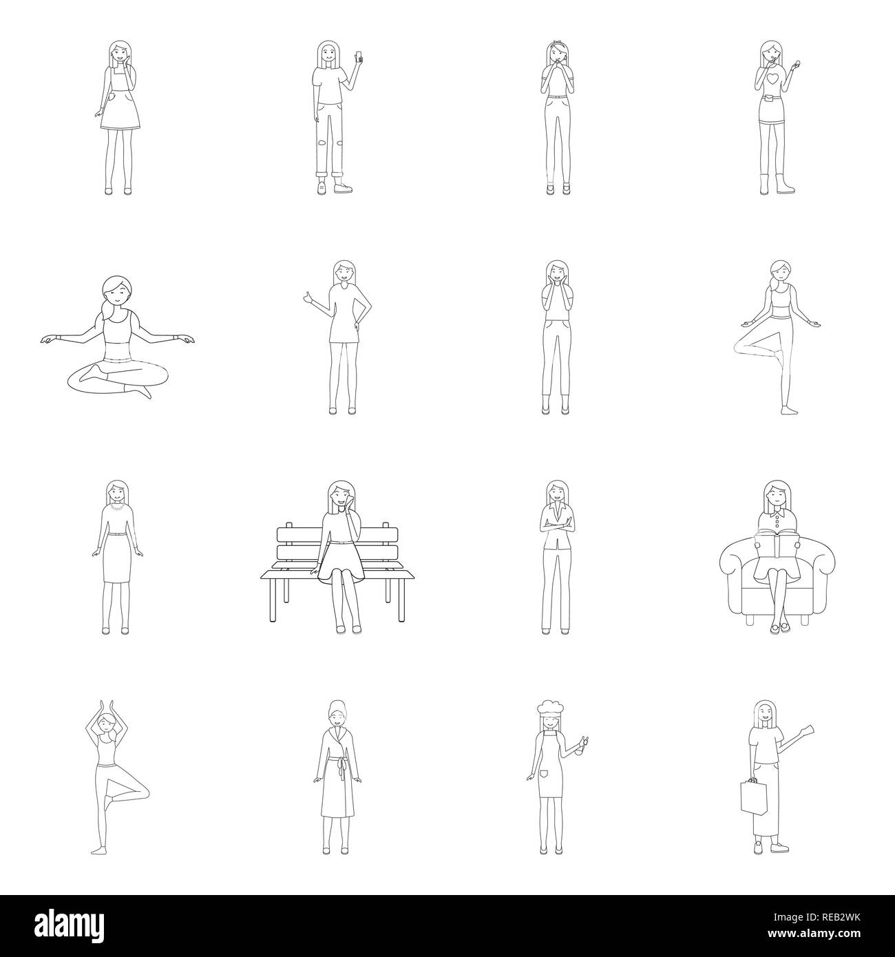 Gioia,selfie,thoughtfulness,specchio,yoga,positiva,ammirazione,azienda,riposo,lettura,ballare,Personale,negozi,divertente,foto,piano,rossetto,fitness,giovane,felicità,lady,parco,prenota,care,a piedi,celebrazione,blog,vita,specchio,donna,corpo,sensazione,,stile fashion,emozioni,postura,l'umore,femmina,impostare,vettore,icona,immagine,isolato,raccolta,design,l'elemento,graphic,segno,contorno,linea vettori vettore , Illustrazione Vettoriale