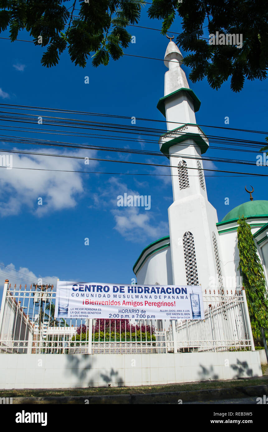 Panama la comunità musulmana accoglie papa Francesco e pellegrini alla Giornata Mondiale della Gioventù Panama 2019 Foto Stock