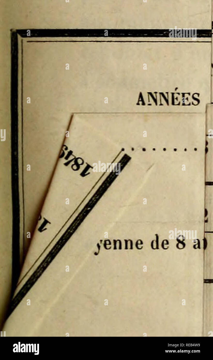 . CongrÃ¨s Scientifiques de France. FRÃOlJENCES rela' " Bruxelles et à GÅrsdorlf, et distribue et occidentaux. ANNEES,-. NTS OCCIDENTAUX yenne de 8 aj 1 1G6 105 87 771 1 r 55 84 650 726 116 87 03 610 rapport 6 ; 5,058 6 : 5,041 6 : 5 a 6 ! 5 1851 Ã® 142 106 746 :: 4 : 3,075 4 : 3.222 4 : 3128 4 ; 2.772 4 : 3,043 :: 4:3 r* ) Â" &gt; ) 73 93 45 51 572 664 1852 1853 67 113 28 30 11 96 535 634 4*3 4:3 60 182 500 746 1854 413 Ã¯ ) 99 30 71 517 698 Moyenne ( ' 133 '- iel 75 29 531 4:3. Si prega di notare che queste immagini vengono estratte dalla pagina sottoposta a scansione di immagini che possono essere state migliorate digitalmente per Foto Stock