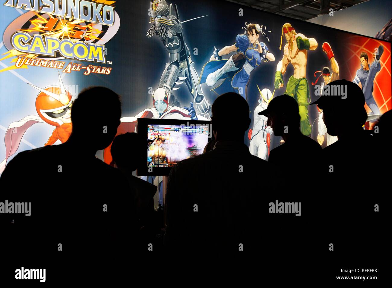 Tatsunoko vs. Capcom, Giapponese computer gioco di azione di azione, stand presso l'area di intrattenimento del gamescom, il più grande del mondo Foto Stock