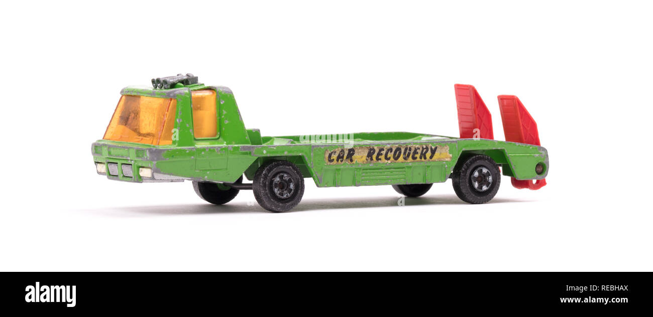 Pick up truck, auto recovery, isolato su bianco Foto Stock