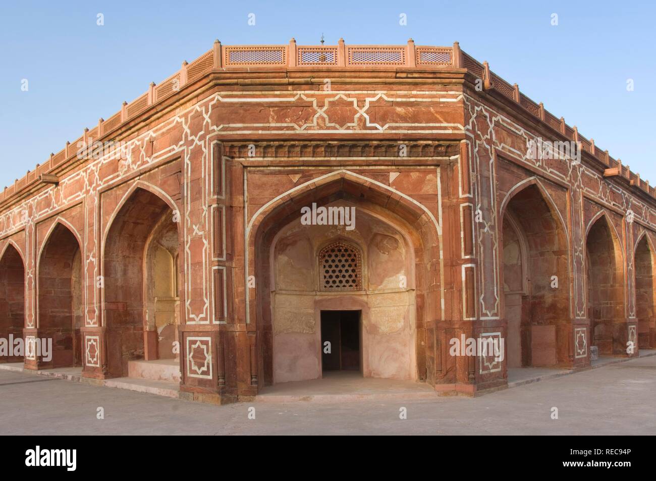 La Tomba di Humayun, Sito Patrimonio Mondiale dell'Unesco, Delhi, India Foto Stock