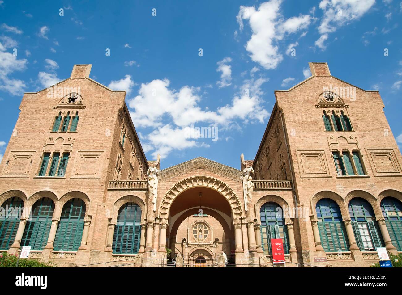 Pavilion, Hospital de la Santa Creu i Sant Pau, Patrimonio Mondiale dell Unesco, architetto Luis Doménech y Montaner Foto Stock