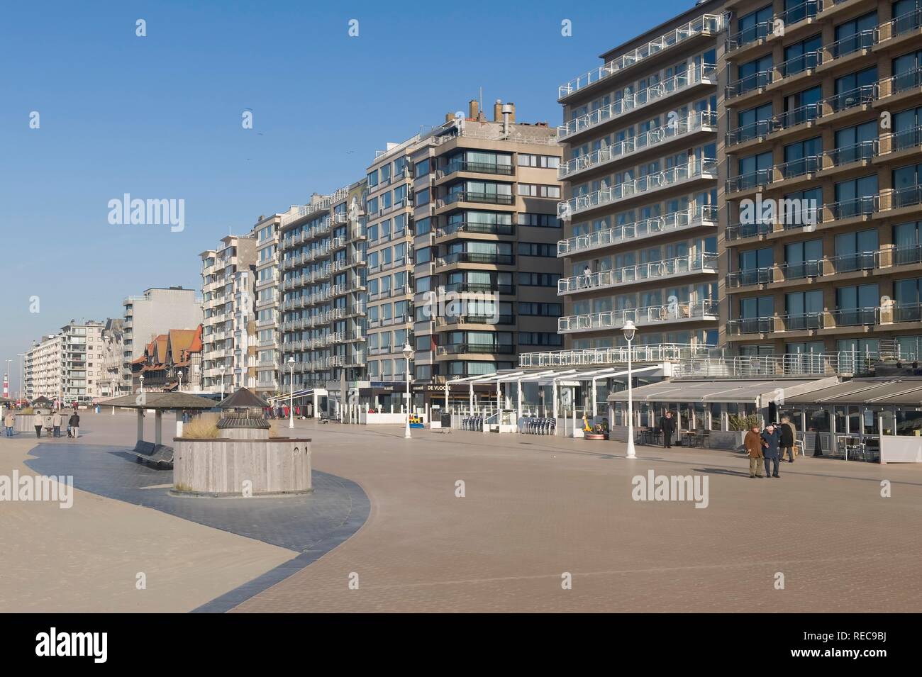 Fronte mare, Nieuwpoort, costa del Mare del Nord, Belgio, Europa Foto Stock