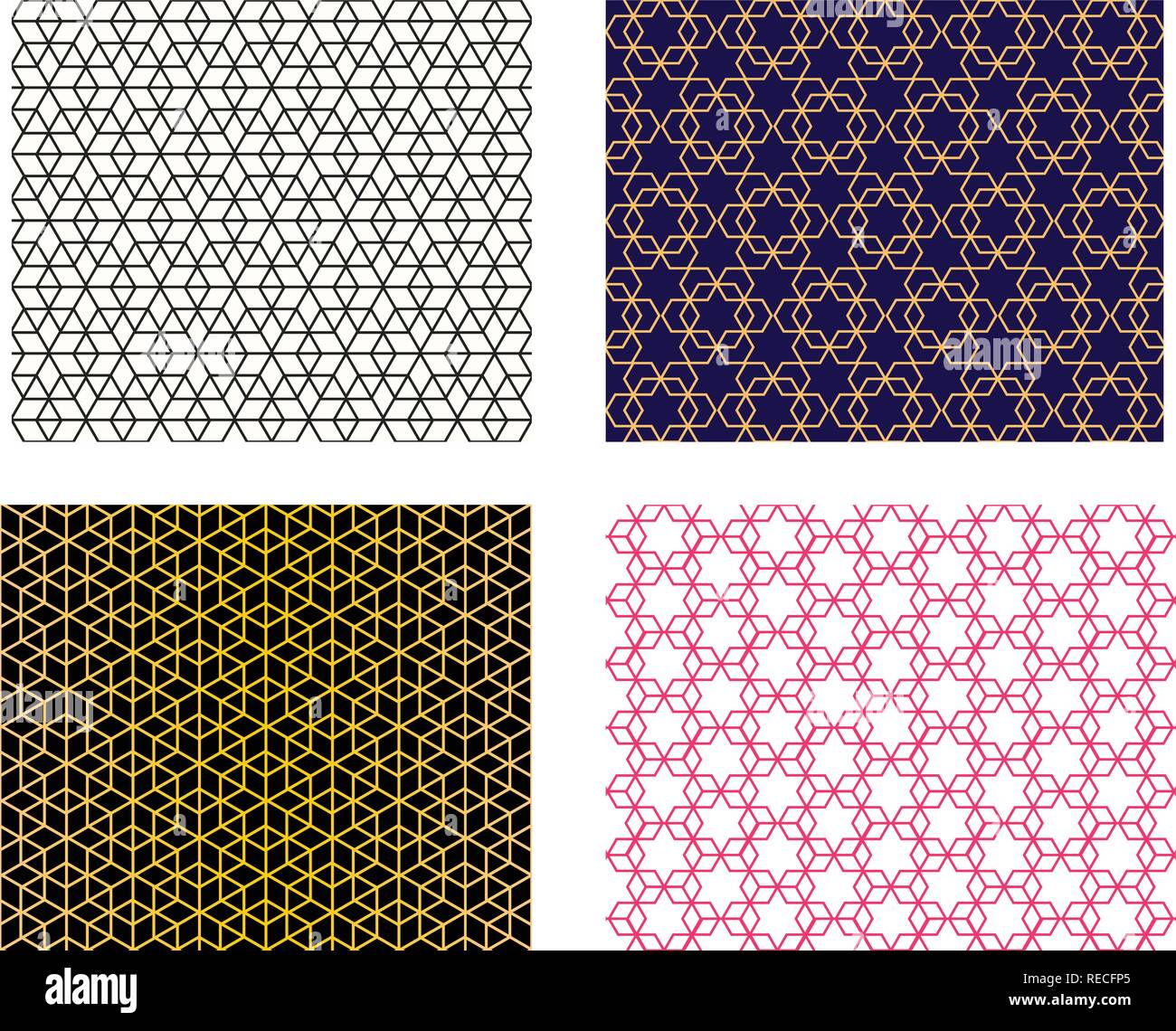 Set di Seamless modello islamico, vector art design Illustrazione Vettoriale