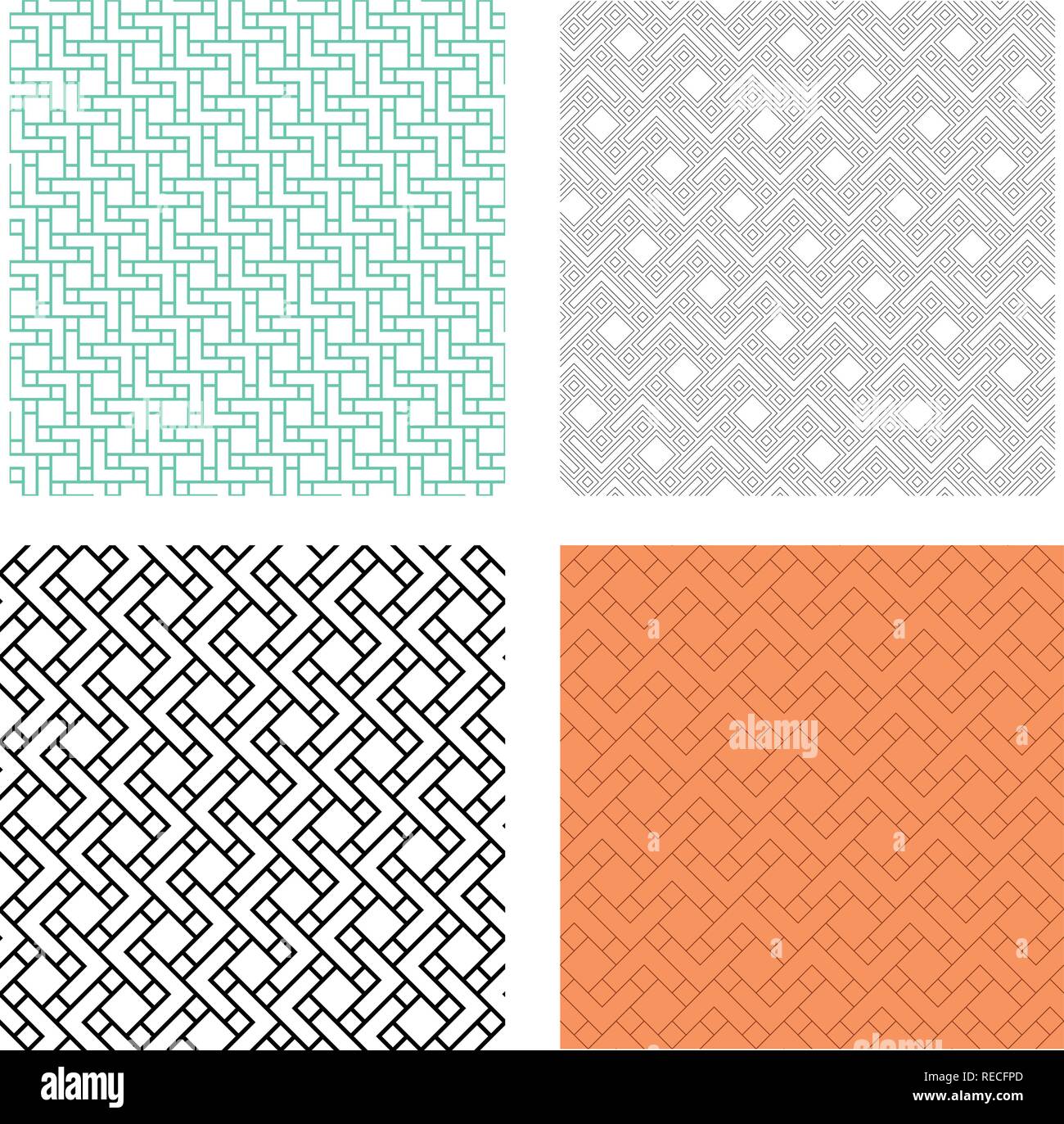 Perfetta linea cinese pattern sul bianco, arte vettoriale Illustrazione Vettoriale