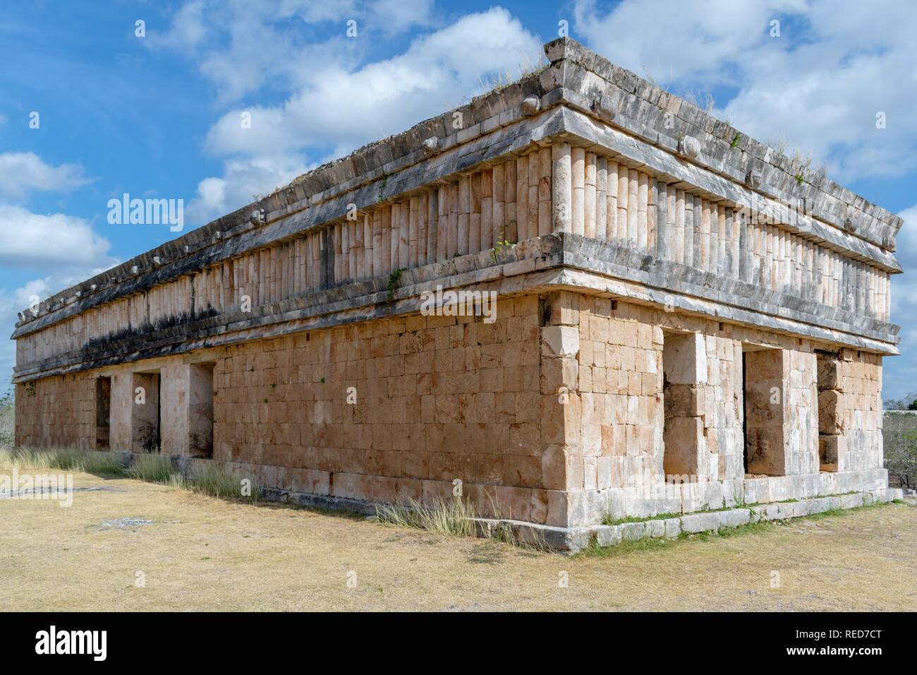 Casa delle tartarughe, un edificio dell'antica città maya di Uxmal in Messico Foto Stock