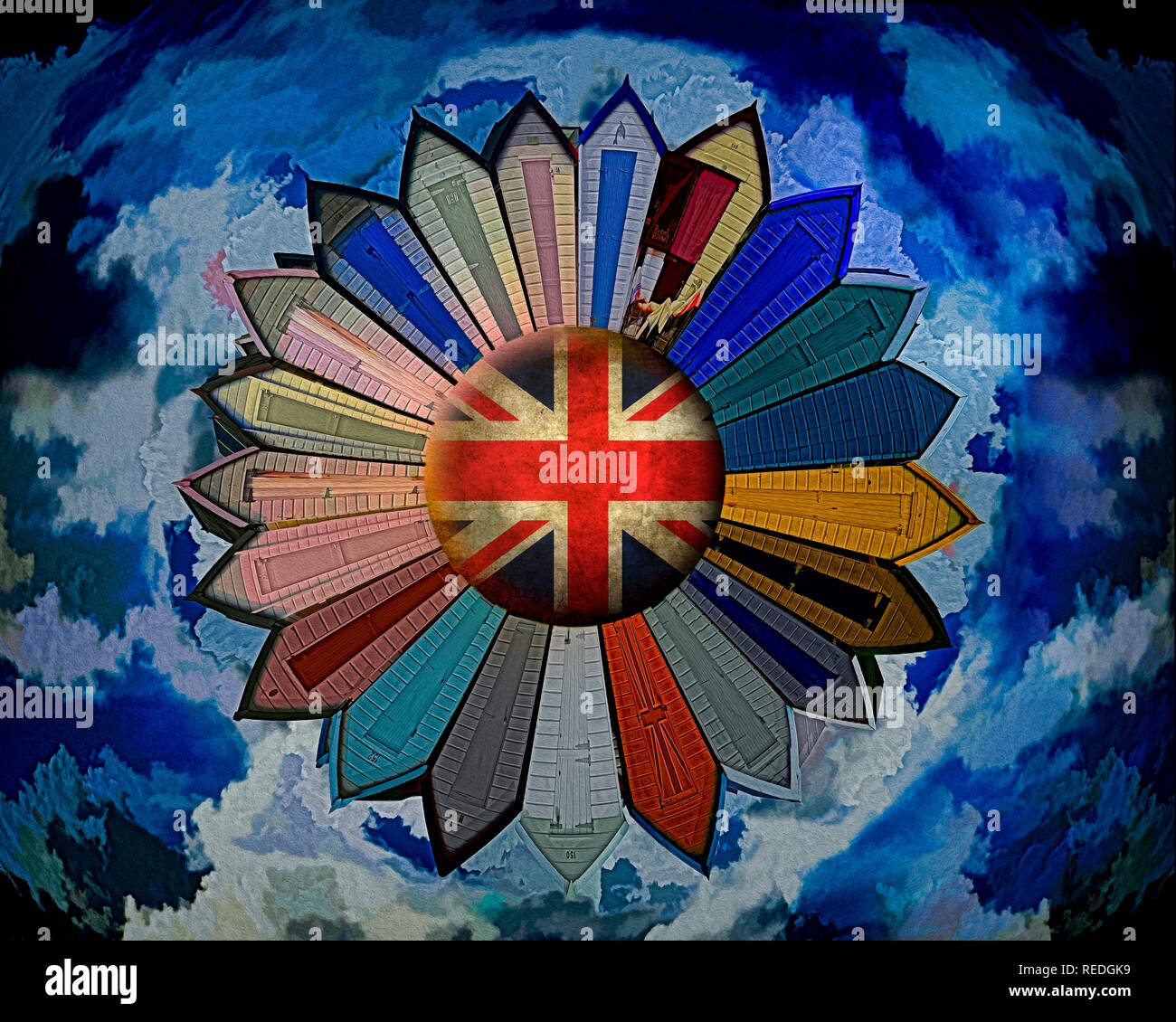 Arte digitale: Mi piace essere accanto al mare Foto Stock