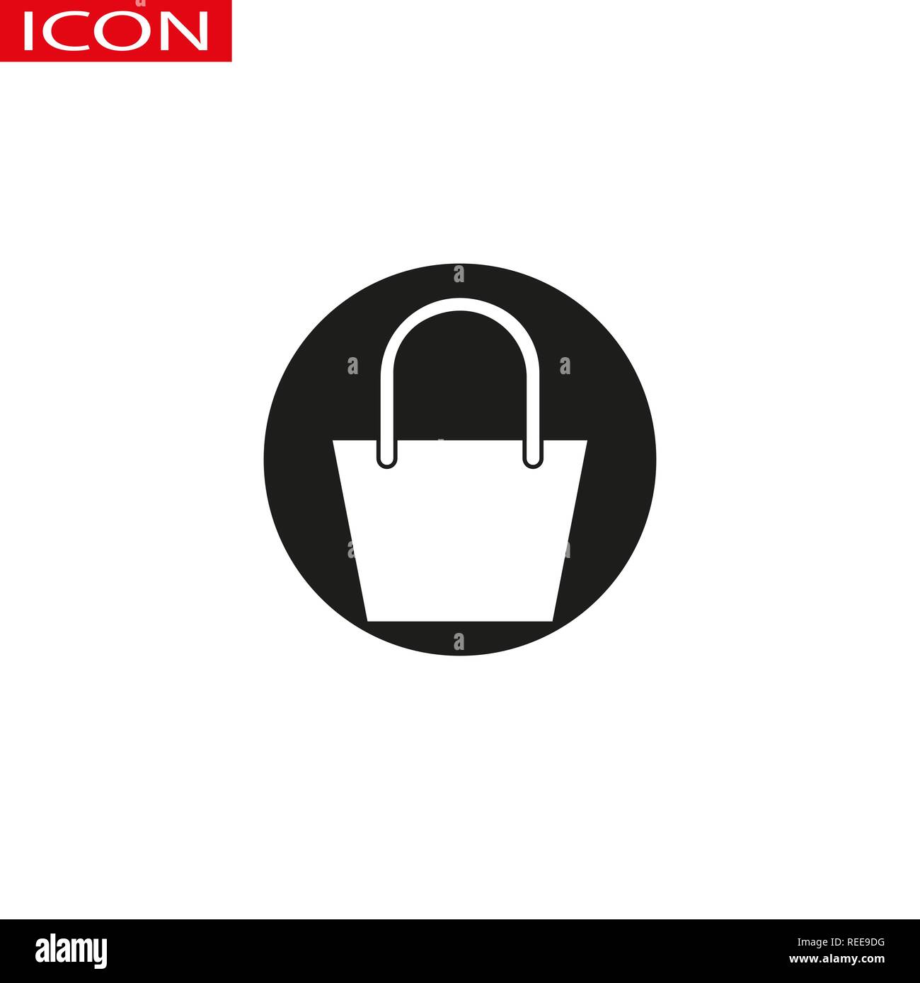 Shopping bag icona nella trendy design piatto Illustrazione Vettoriale