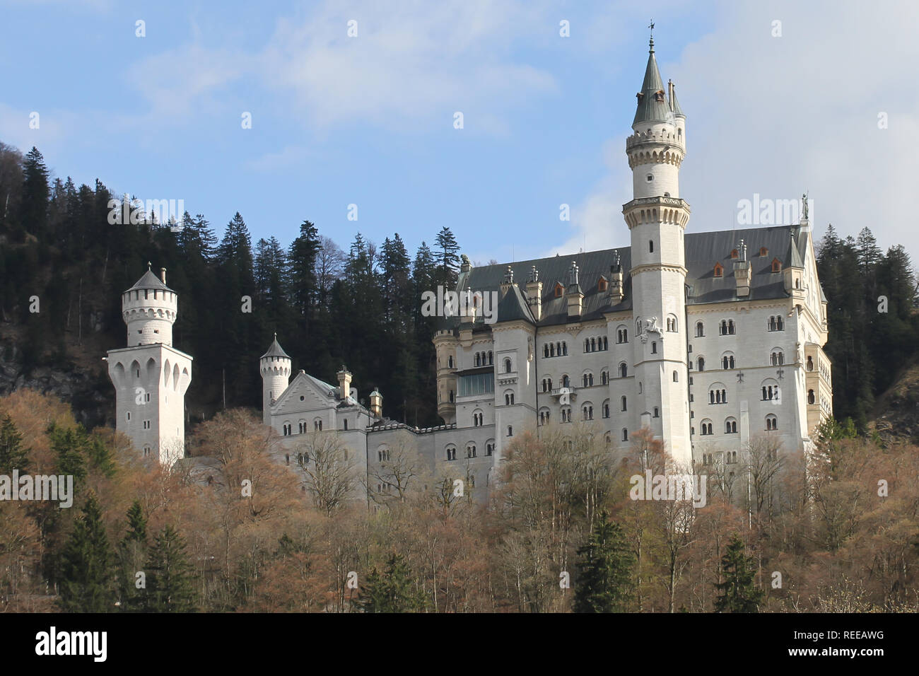 Schloss Neuschwanstein durante l'estate Foto Stock