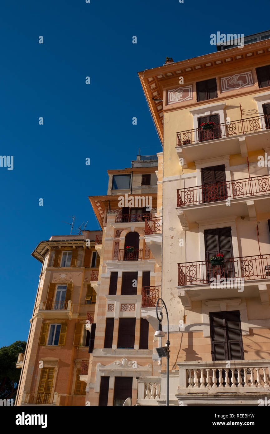 Italia Rapallo regione Liguria appartamenti sul mare Foto Stock