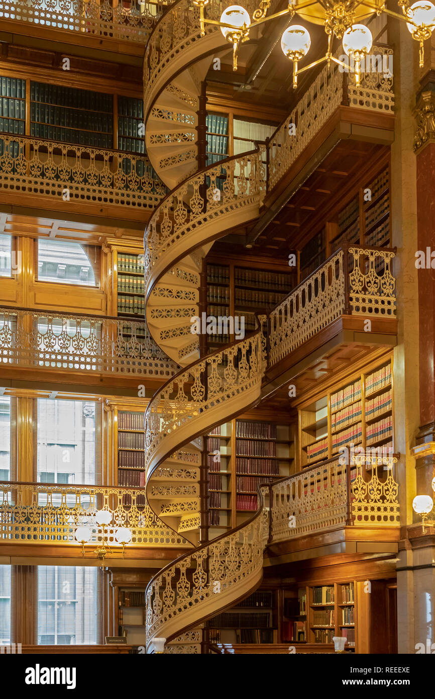 Des Moines, Iowa - La Biblioteca di diritto nell'Iowa State Capitol Building. Foto Stock