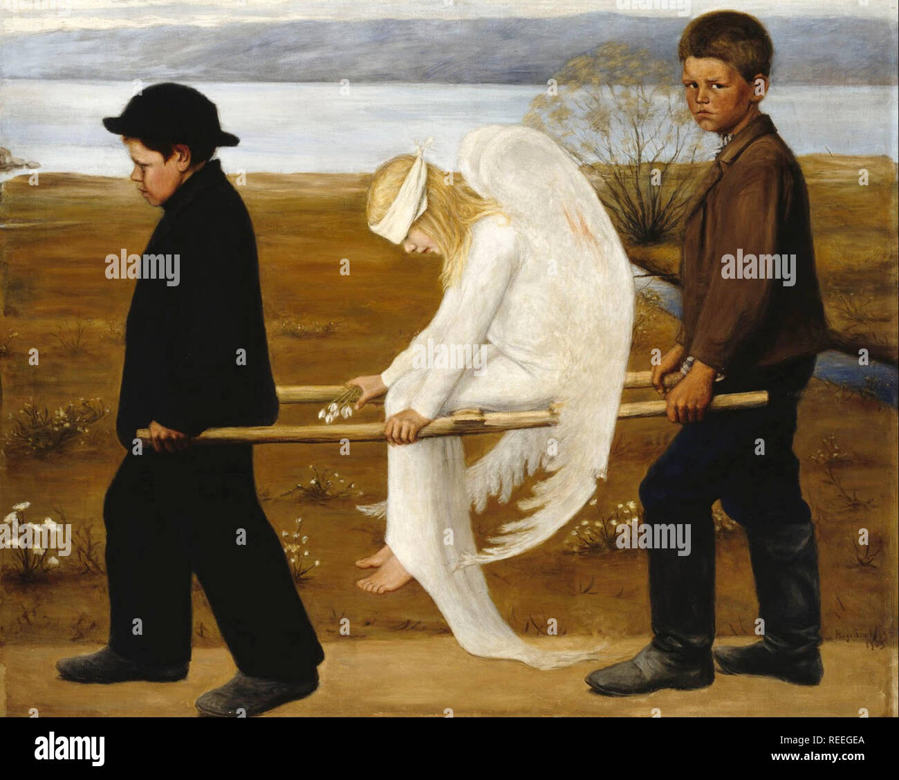Il ferito angelo da Hugo Simberg Foto Stock