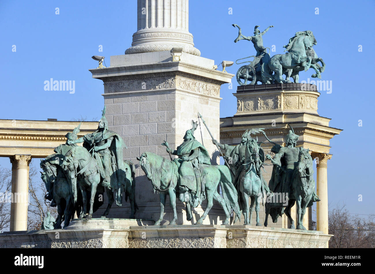 La Piazza degli Eroi è una delle piazze principali di Budapest, Ungheria. Monumento millenario. Hősök tere Foto Stock