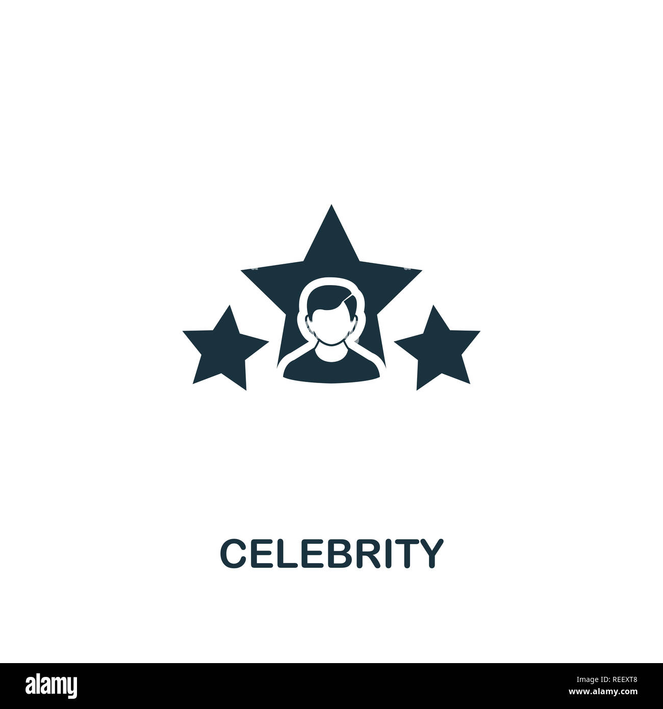 Icona della celebrità. Premio di design di stile da influencer collezione. Pixel perfetta icona della celebrità per il web design, applicazioni software, l'utilizzo di stampa. Foto Stock