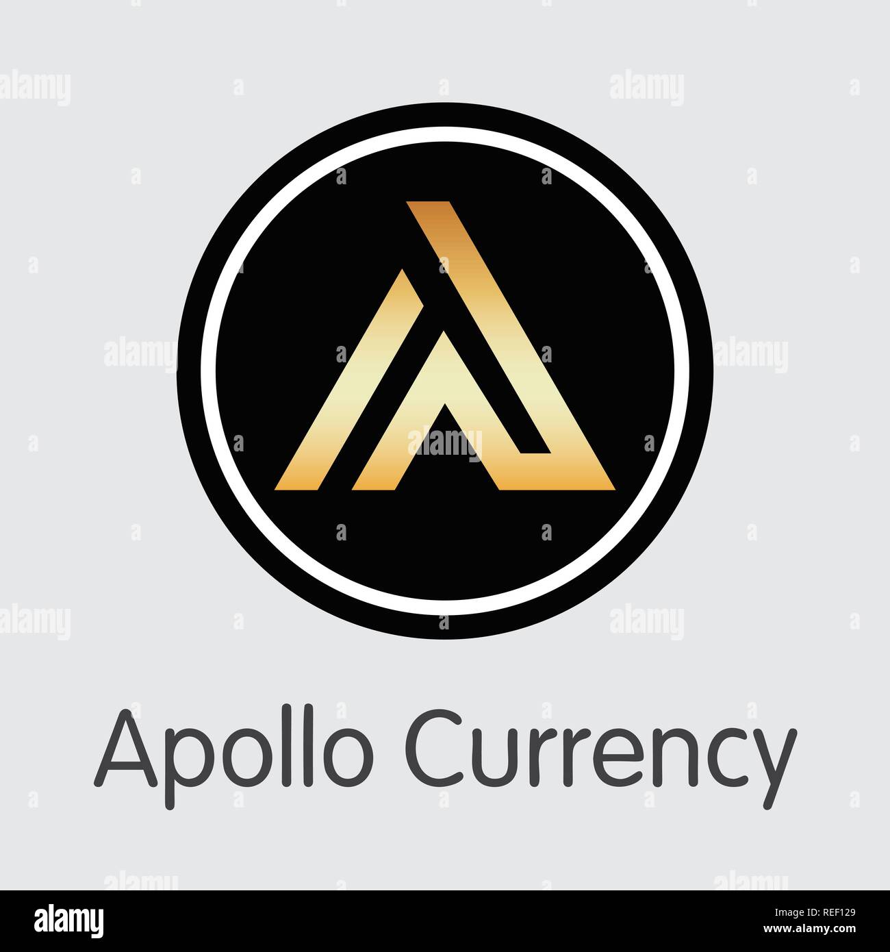 APL - Apollo valuta. L'icona della moneta o emblema di mercato. Illustrazione Vettoriale
