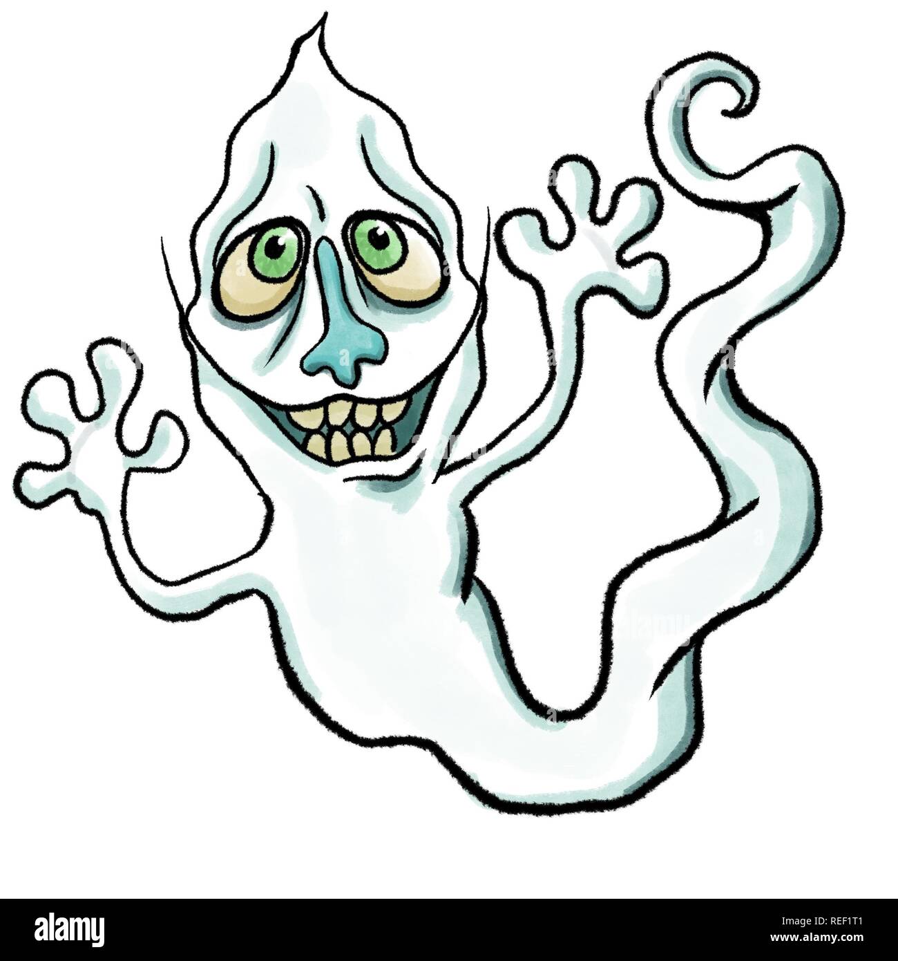Spooky halloween illustrazione dei fantasmi Foto Stock