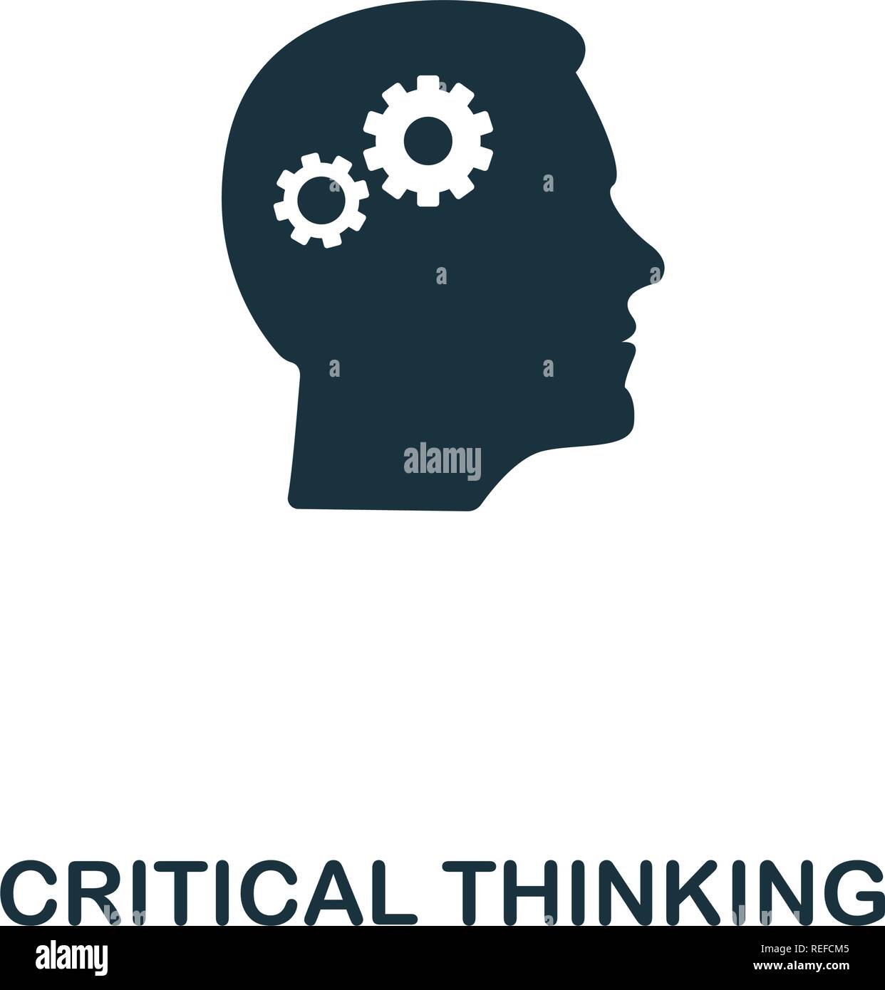 Il pensiero critico e la relativa icona. Premio di design di stile da personalità raccolta icona. Pixel perfetta del pensiero critico icona per web design, applicazioni software, l'uso della stampa Illustrazione Vettoriale