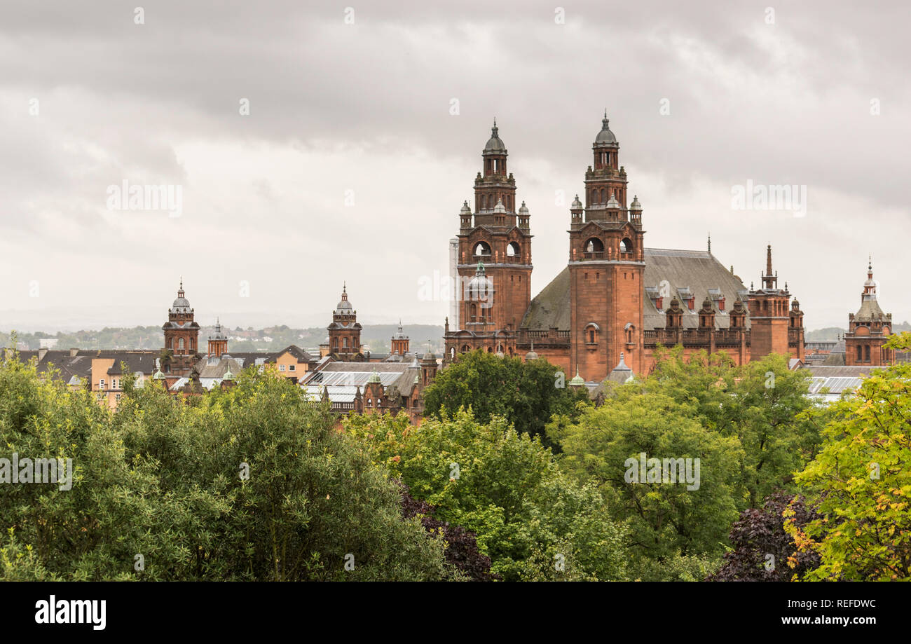 Viste del Kelvingrove Art Gallery and Museum presso l'Università di Glasgow. Foto Stock