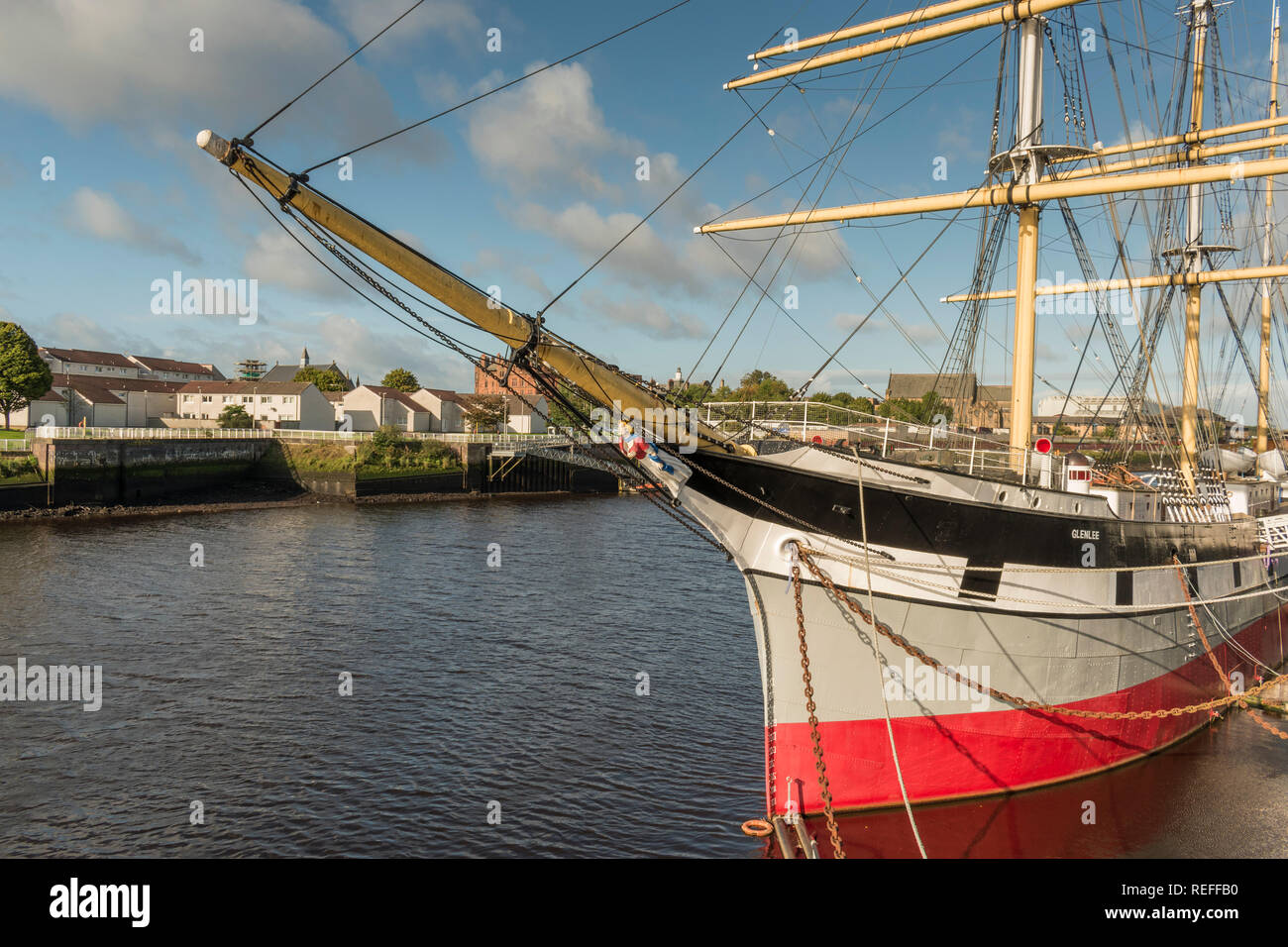 La Tall Ship Glenlee presso la Glasgow Riverside Museum Foto Stock