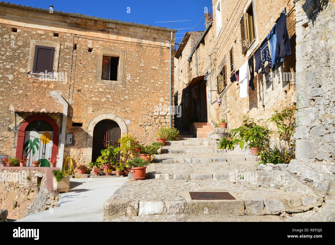 Un piccolo villaggio in Italia centrale Foto Stock