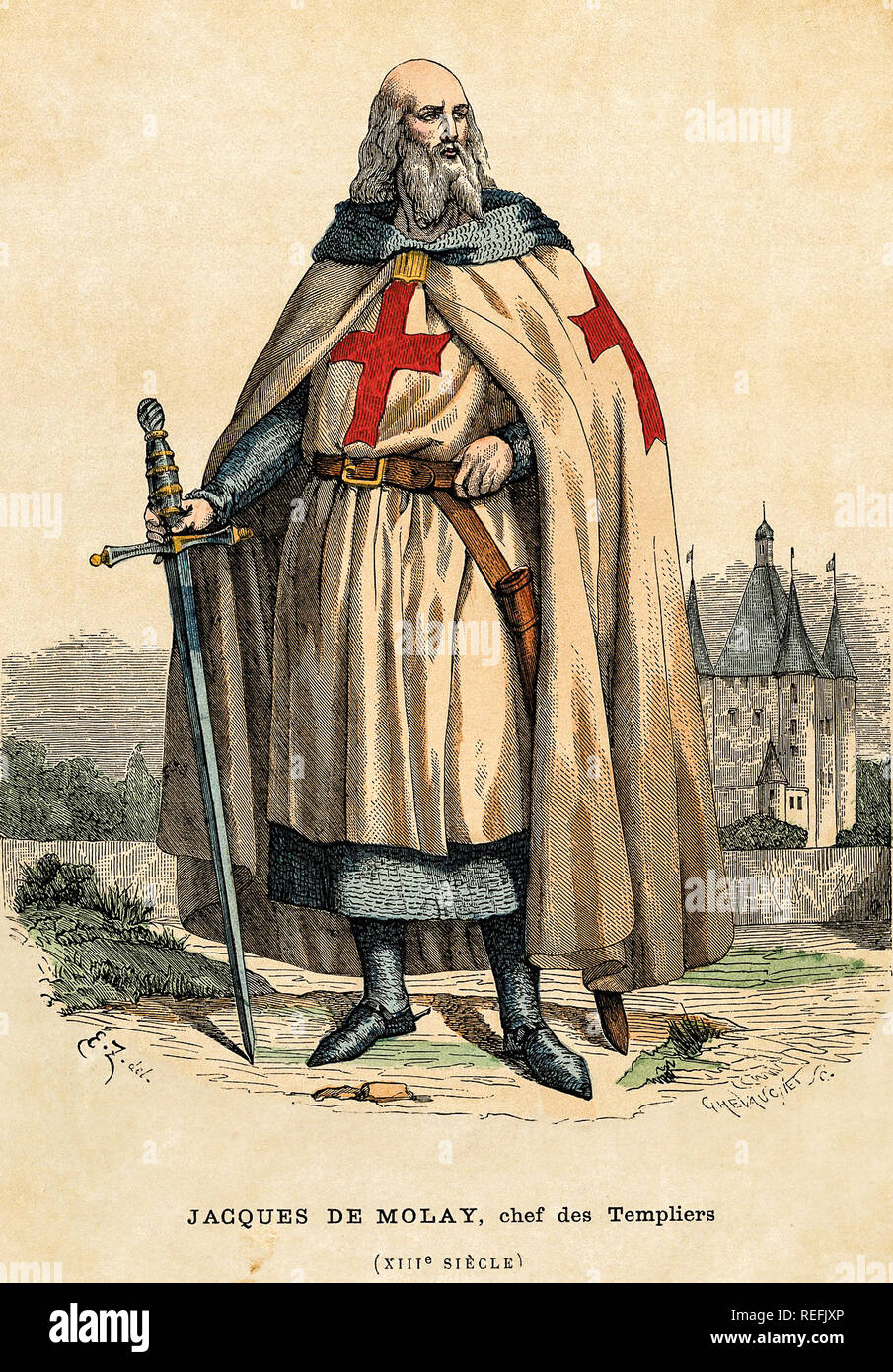 Jacques de Molay - Fondatore di Templar - XIII secolo Foto Stock