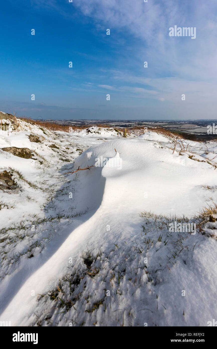 Godolphin Hill; neve; Cornovaglia; Regno Unito Foto Stock