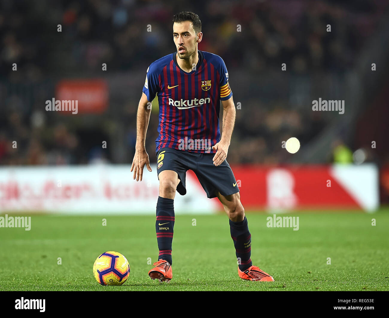 Barcellona, 20-01-2019. LaLiga 2018/ 2019, la data 19. Barcelona-Leganes. Sergio Busquets di Barcellona durante il gioco Barcelona-Leganes. Foto Stock