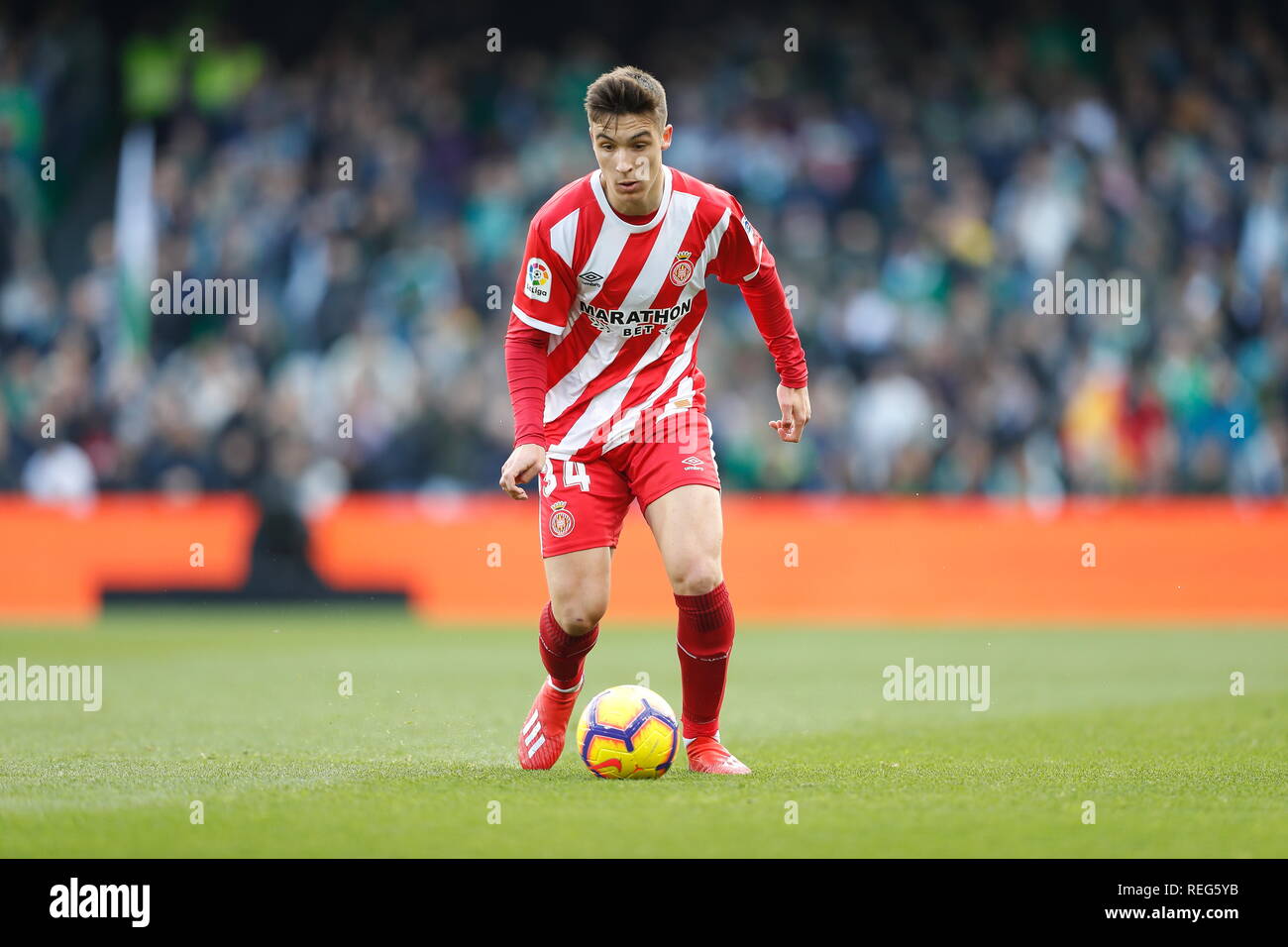 Sevilla, Spagna. Xx gen, 2019. Valery Fernandez (Girona) Calcio/Calcetto : spagnolo "La Liga Santander' match tra Real Betis 3-3 Girona FC al Estadio Benito Villamarin in Sevilla, Spagna . Credito: Mutsu Kawamori/AFLO/Alamy Live News Foto Stock