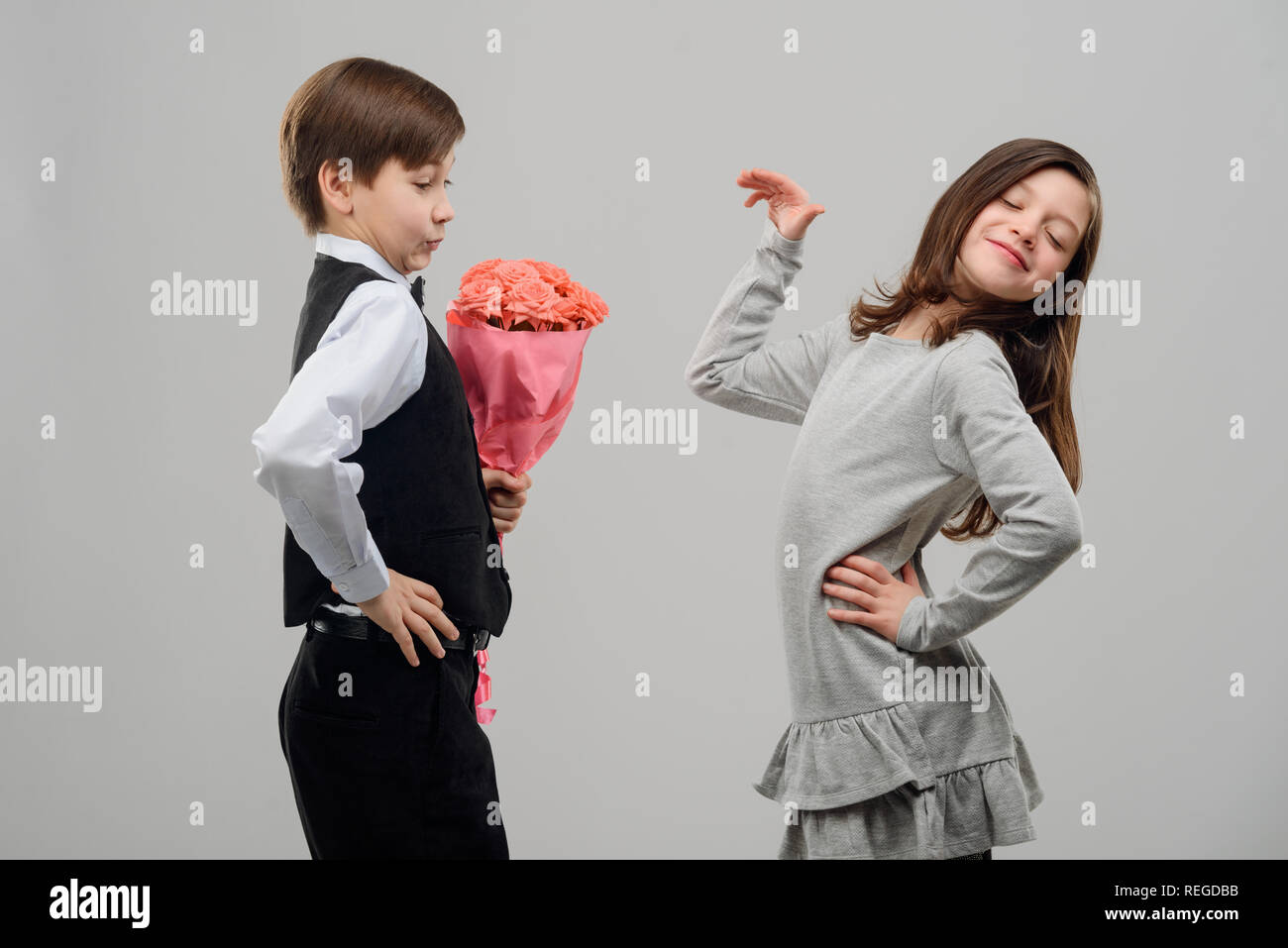 Data romantico di due bambini Foto Stock