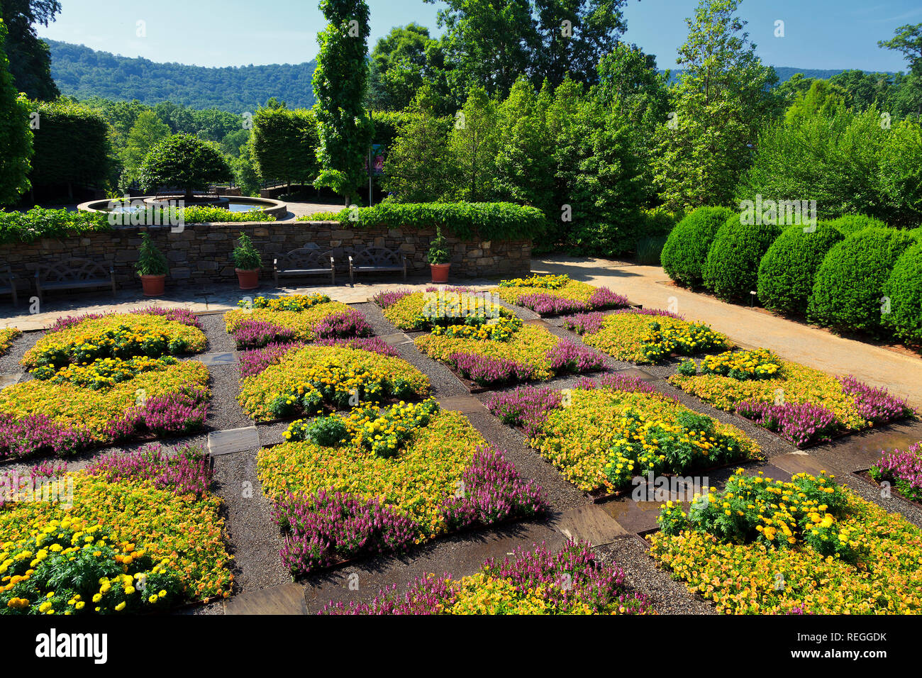 Modellato Giardino Quilt in Asheville Carolina del Nord Foto Stock