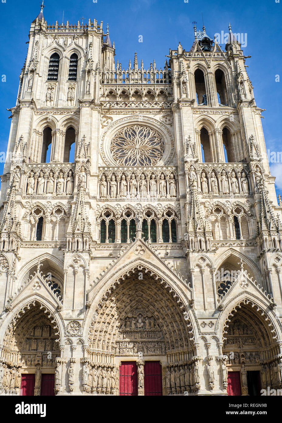 Cattedrale gotica di Notre-dame, Amiens, Francia Foto Stock