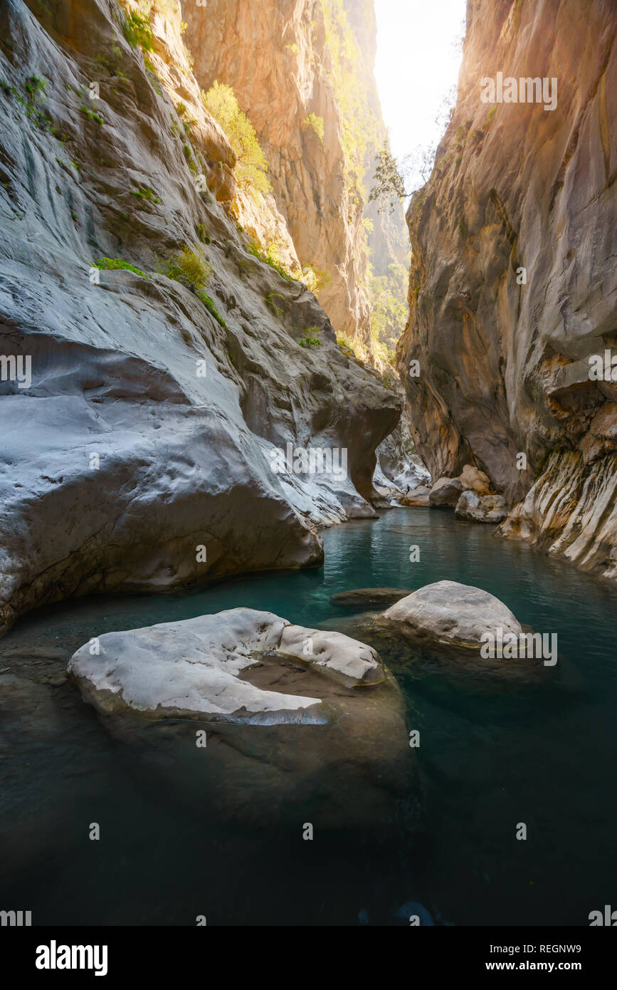 Vista incredibile di Goynuk canyon, Antalia, Turchia. Fotografia di paesaggi Foto Stock
