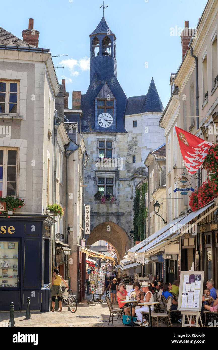 Francia, Indre et Loire, Amboise, Tour de l'Horloge o Torre dell Orologio// Francia, Indre-et-Loire (37), Amboise, Tour de l'Horloge Foto Stock