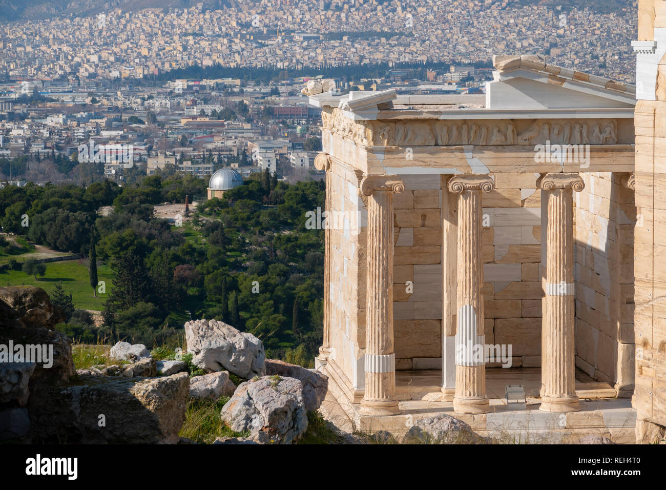 Europa Grecia Atene Athena Acropoli parte dell'Propylaea, propylea o propylaia gate dell'Acropoli Foto Stock