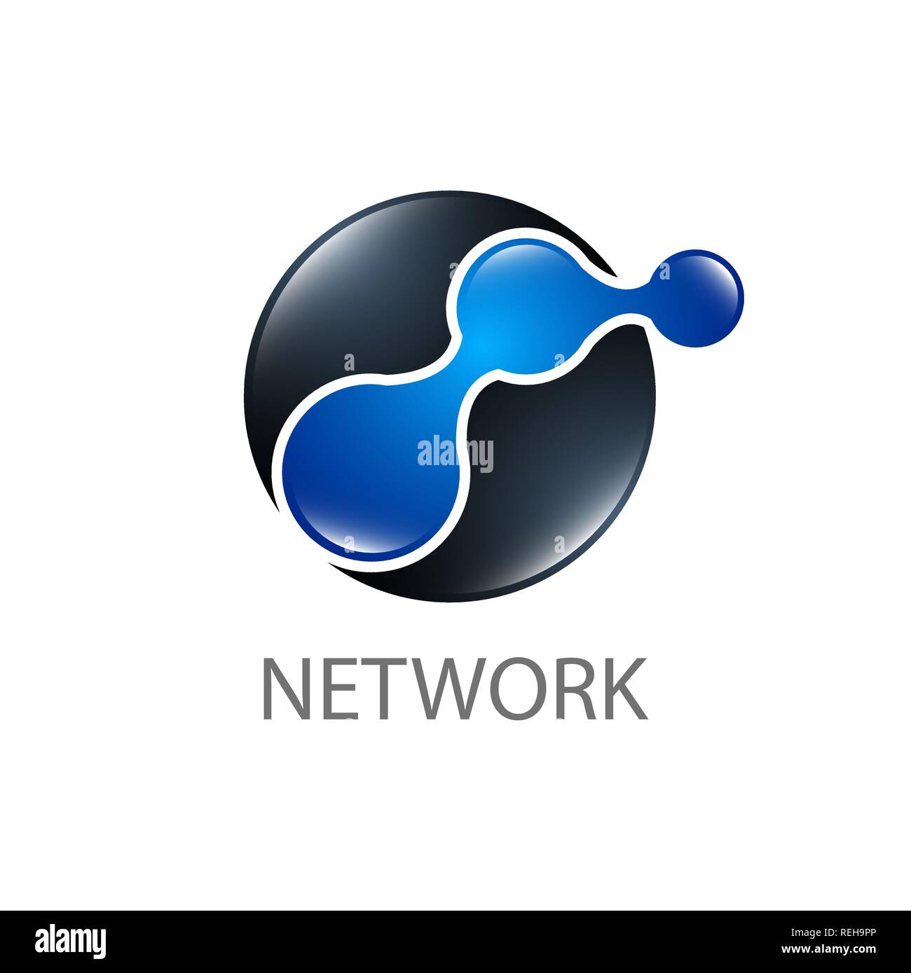 Cerchio rete logo link concept design. Simbolo grafico elemento di modello di vettore Illustrazione Vettoriale