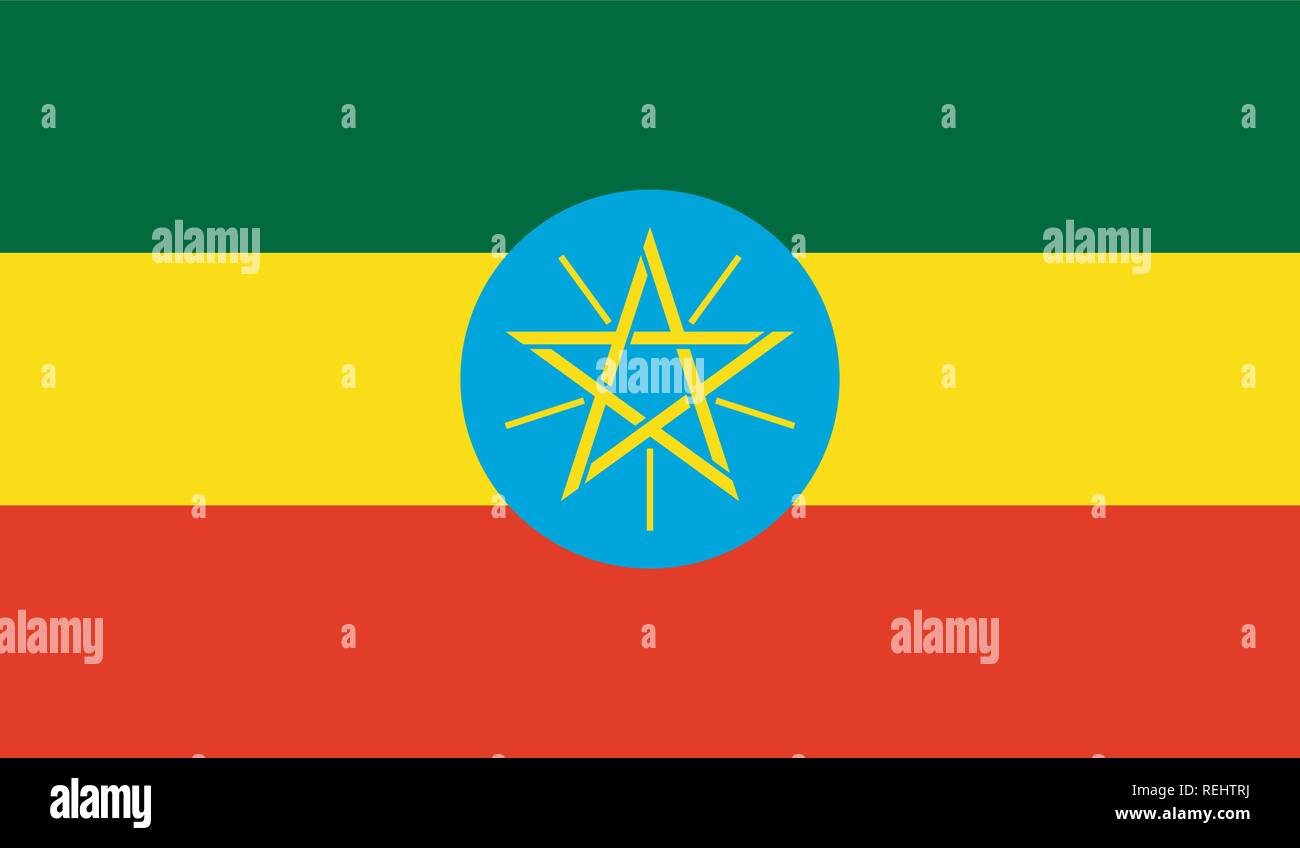 Bandiera Etiopia Illustrazione Vettoriale