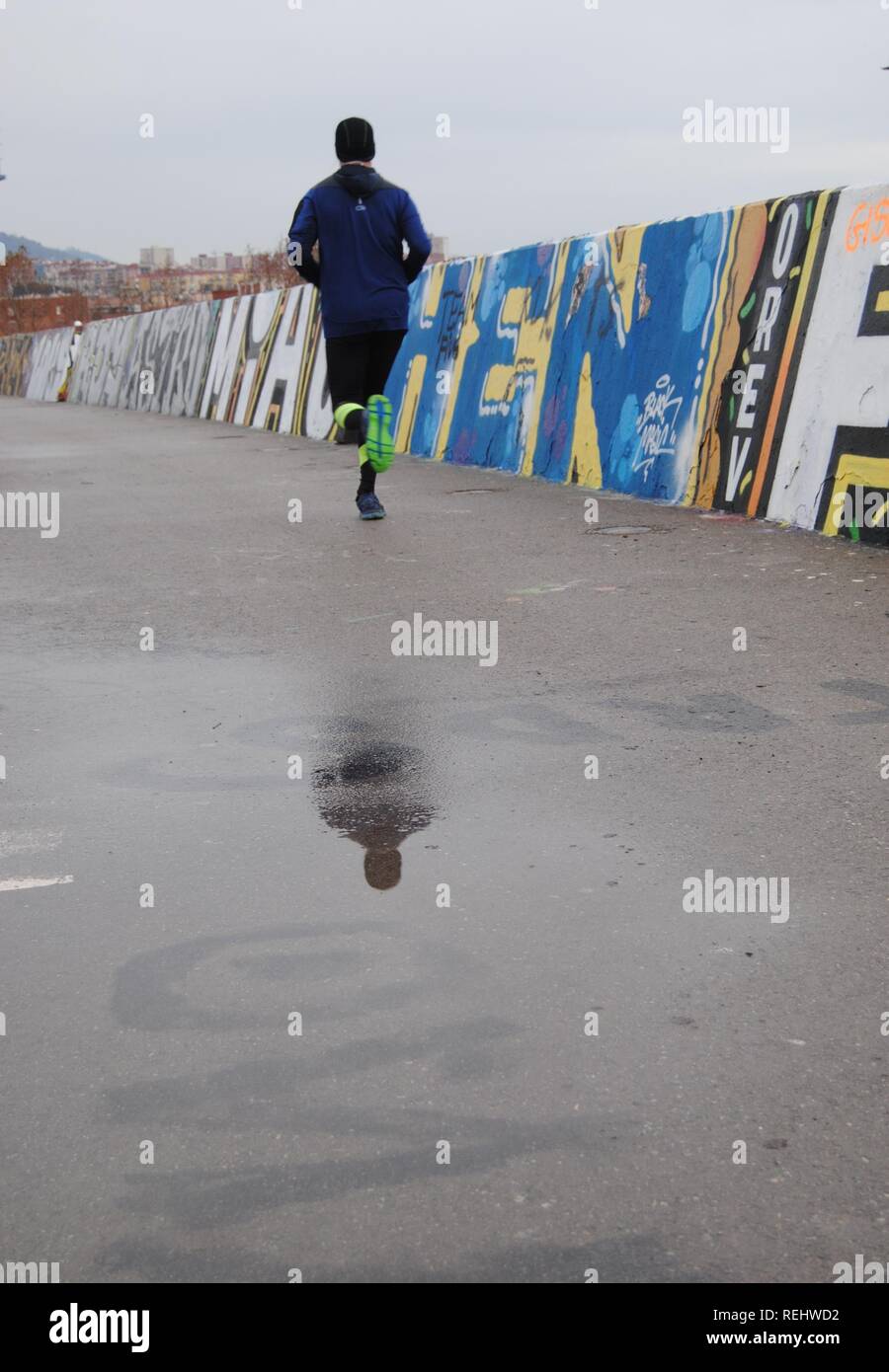 In esecuzione e rainig Foto Stock