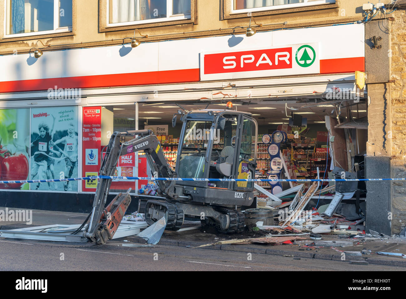 Duncan Elrick apparve a Elgin Sheriff Court oggi a seguito di una RAM raid in un ATM in il negozio Spar su Keith's Regent Street, murene, Scozia Th Foto Stock